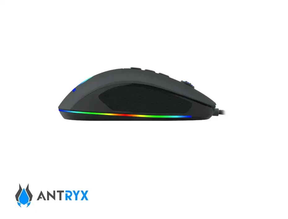 Mouse Antryx Kurtama Gaming (agm-6200k) Hasta 12.400dpi, 9 Botones, Rgb, Negro