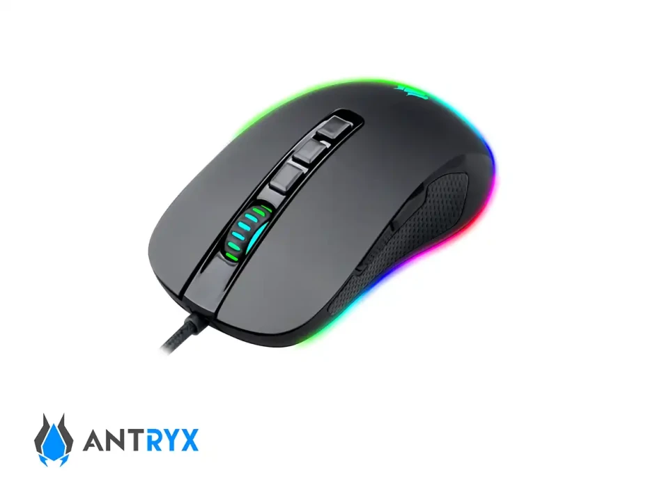 Mouse Antryx Kurtama Gaming (agm-6200k) Hasta 12.400dpi, 9 Botones, Rgb, Negro