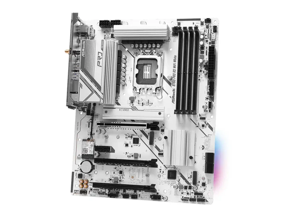 Placa Madre Asrock B760 Pro Rs Wifi White (90-mxbpu0-a0uayaz) Socket Lga 1700, Ram Ddr5 Buss 7200oc Mhz, 14va, 13va, 12va Gen, Rgb, Wifi