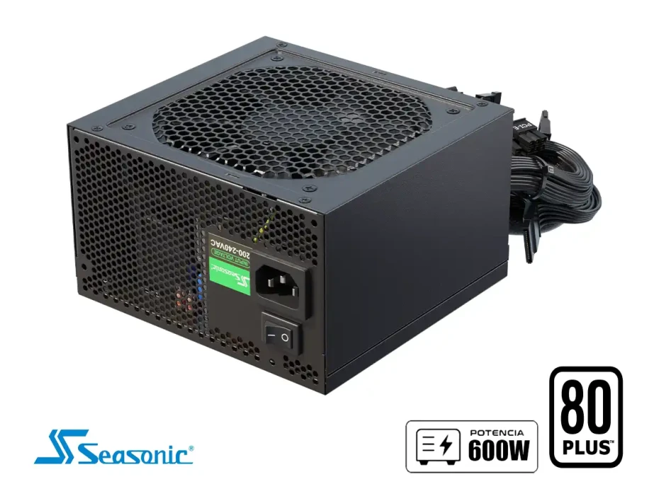 Fuente De Poder Seasonic 600w A12 (ssr-600ra) Atx, 80 Plus White, No Modular, Negro