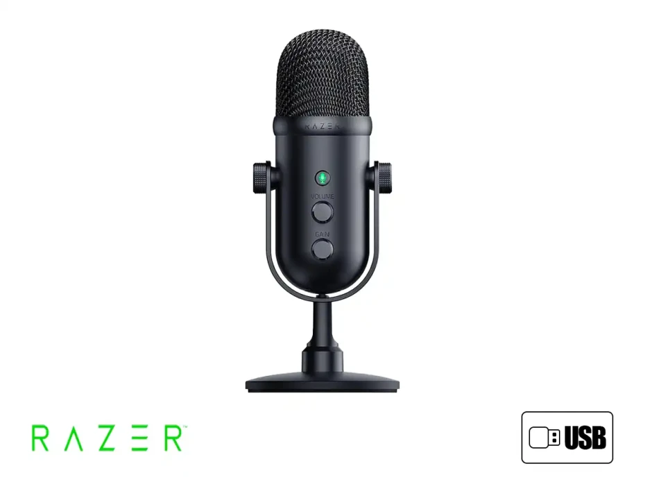 Microfono Razer Seiren V2 Pro Gaming (rz19-04040100-r3u1) Interfaz Usb, Negro
