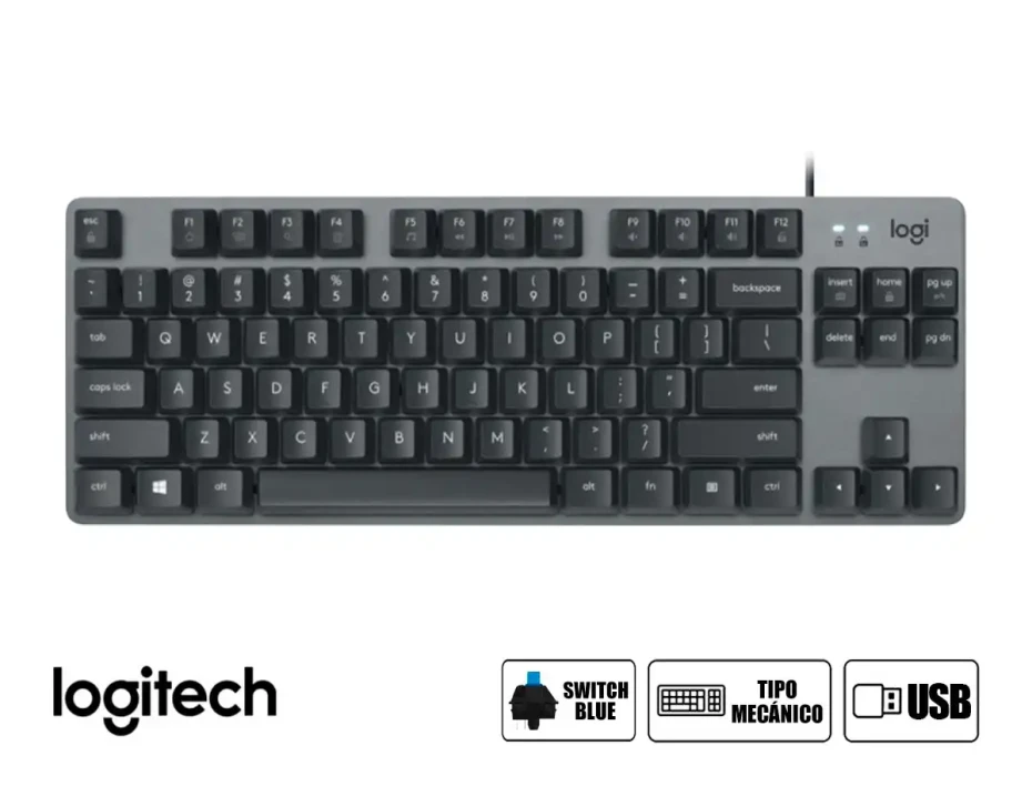 Teclado Gamer Logitech K835 (920-010085) Mecanico, Switch Blue, Negro