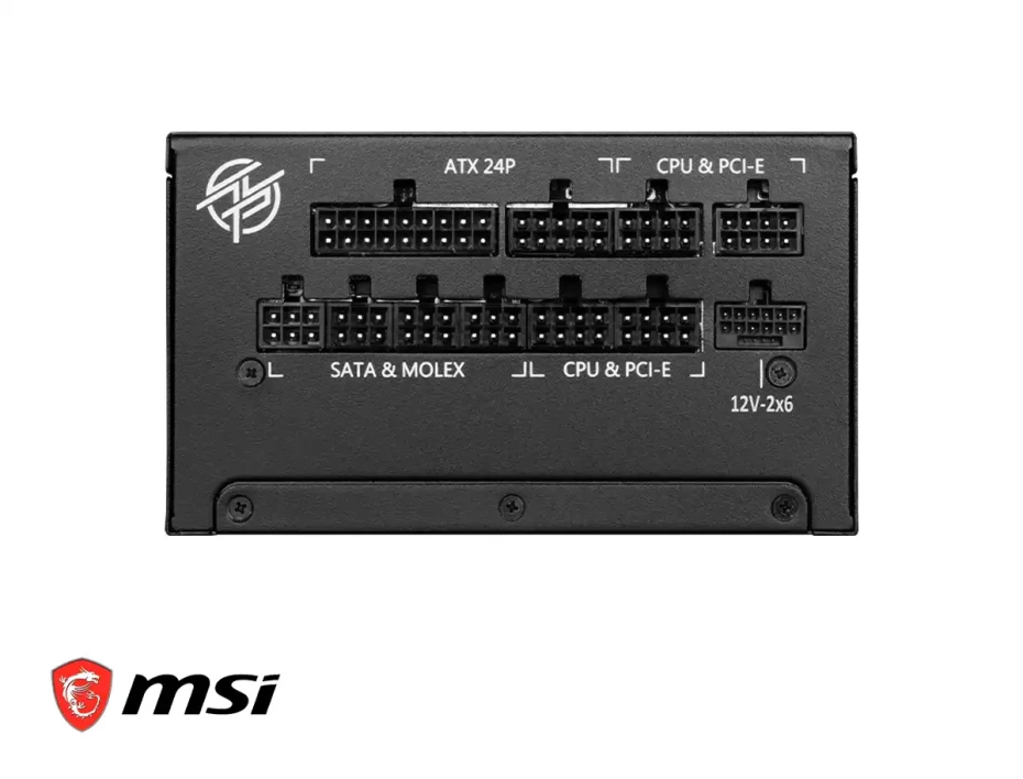 Fuente De Poder Msi 1000w Mpg A1000g (mpg A1000g Pcie5) Atx, 80 Plus Gold, Modular, Negro, Pcie 5