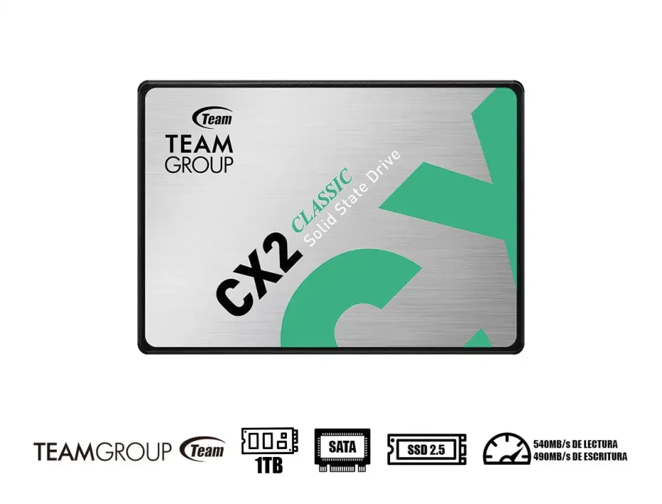 Unidad De Almacenamiento Ssd Sata 2.5 Teamgroup Cx2 1tb (t253x6001t0c101)