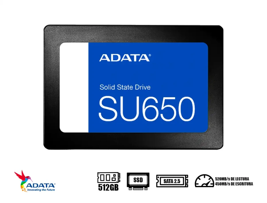 Unidad De Almacenamiento Ssd Sata 2.5 Adata 512gb Su650 (asu650ss-512gt-r)
