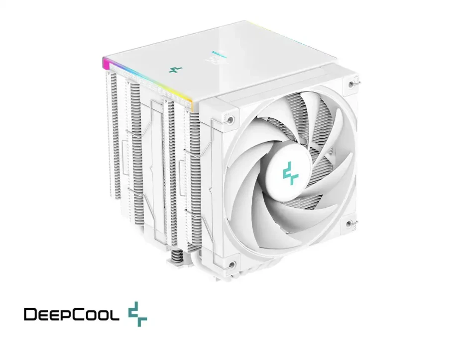 Cooler Para Procesador Deepcool Ak620 Digital Wh (r-ak620-whadmn-g) 2 Ventiladores, 120mm, Led Argb, Blanco