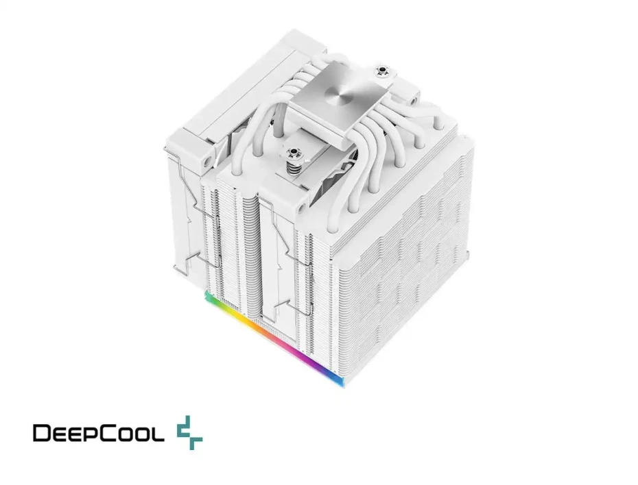 Cooler Para Procesador Deepcool Ak620 Digital Wh (r-ak620-whadmn-g) 2 Ventiladores, 120mm, Led Argb, Blanco