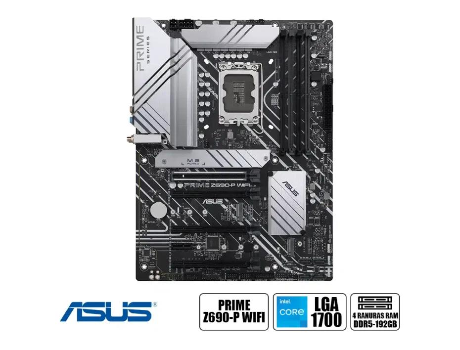 Placa Madre Asus Z690-p Prime Wifi (90mb1a90-m0eay0) Socket Lga 1700, Ram Ddr5 Buss 6000oc Mhz, 13va, 12va Gen, Wifi 6