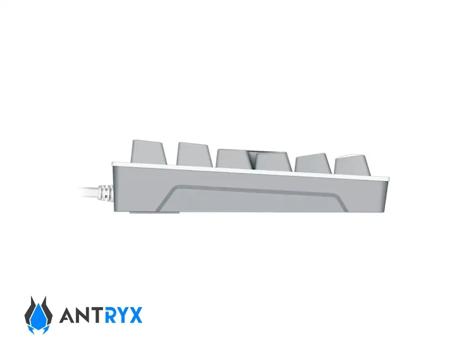 Teclado Gamer Antryx Mk-840l White (amk-cs840lwgbl-sp) Mecanico, Switch Blue, Led Rgb, Blanco Y Negro
