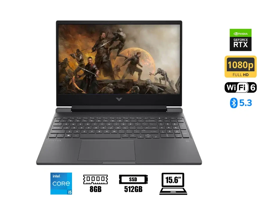 Laptop Hp Core I5-12450h Victus 15-fa0033dx (9t9r8ua#aba) 15.6" Fhd 144hz, Ram 8gb, Ssd 512gb, Nvidia Rtx 3050 4gb, Win11, Azul, Us., 12gen.