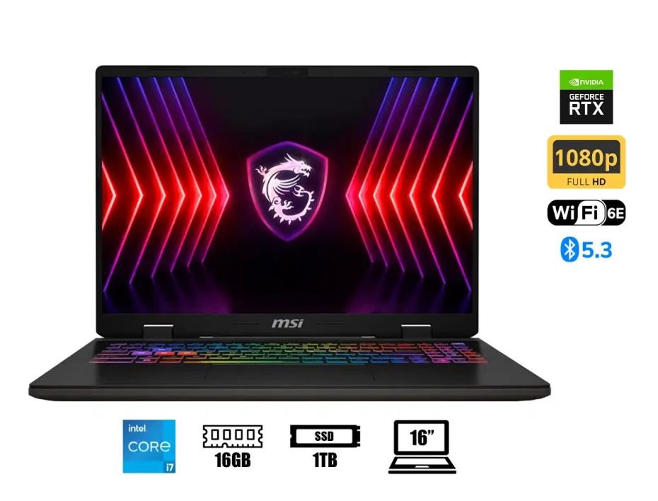 Laptop Msi Core I7-14650hx Sword 16 Hx B14vfkg (b14vfkg-202us) 16" Fhd+ 144hz, Ram 16gb, Ssd 1tb, Rtx 4060 8gb, Win11, 14gen.
