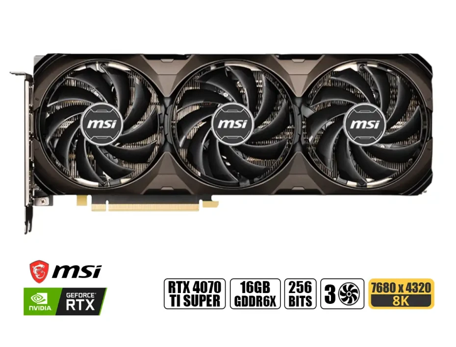Tarjeta De Video Msi Rtx 4070 Ti Super Shadow 3x Oc 16gb Gddr6x (rtx-4070tisuper16gbshadow) Geforce Nvidia 256 Bits, 3 Ventiladores