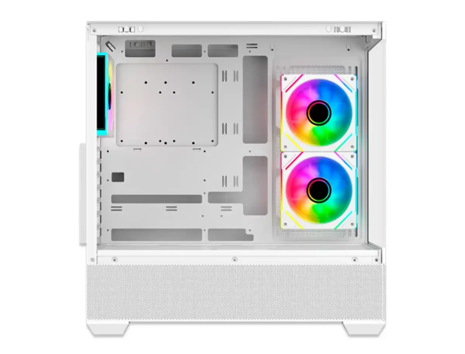 Case Antryx Fx-740 White Gaming S/fuente (ac-fx740w)) Paneles De Vidrio, 3 Ventiladores, Led Argb, Blanco