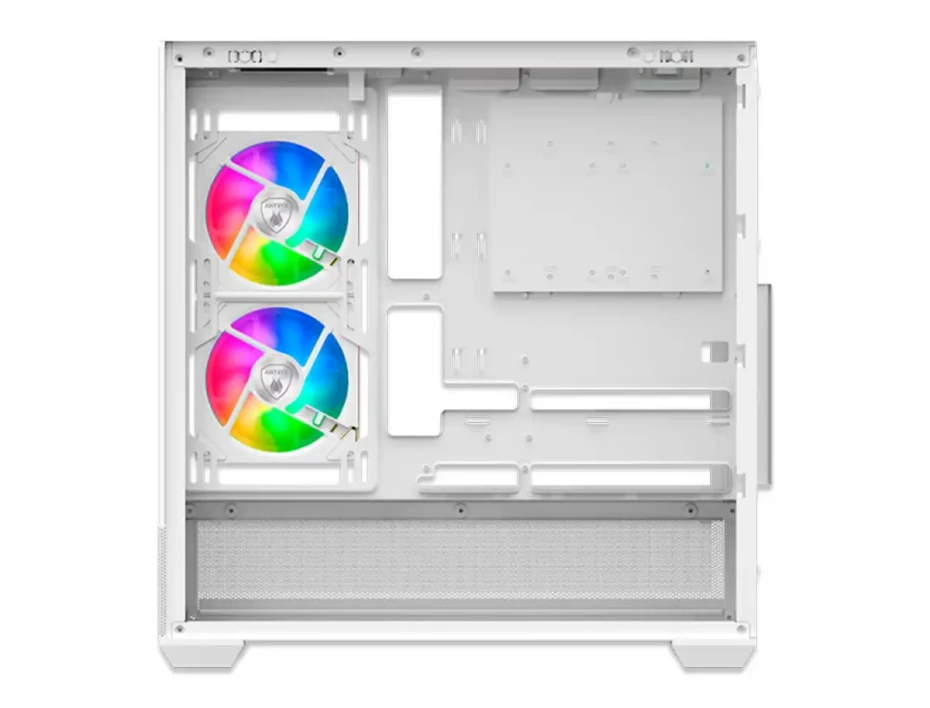 Case Antryx Fx-740 White Gaming S/fuente (ac-fx740w)) Paneles De Vidrio, 3 Ventiladores, Led Argb, Blanco