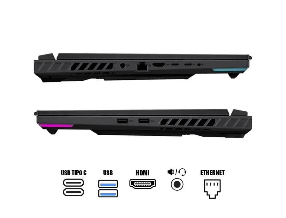 Laptop Asus Core I7-13650hx Rog Strix G16 Gaming (g614jv-as74) Pantalla 16" Fhd, Ram 16 Gb, Ssd 1tb, Rtx 4060 8gb, Win11, Eclipse Gray, 13gen.