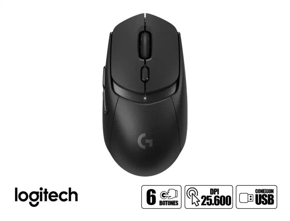 Mouse Inalambrico Logitech G309 Lightspeed Gaming (910-007197) Hasta 25.600 Dpi, Receptor Usb, Bt, Negro