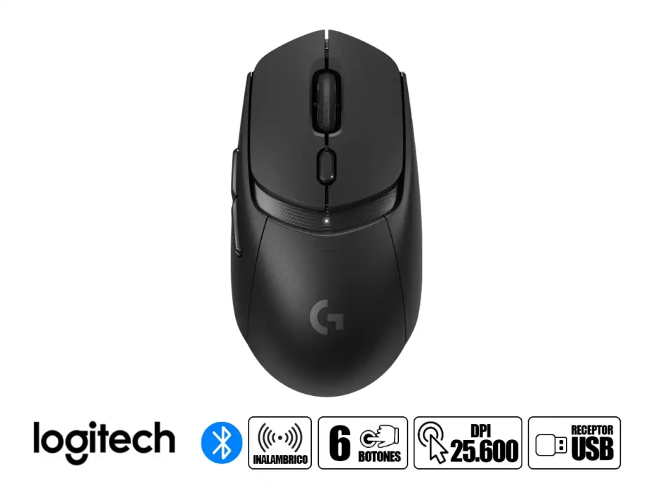 Mouse Inalambrico Logitech G309 Lightspeed Gaming (910-007197) Hasta 25.600 Dpi, Receptor Usb, Bt, Negro