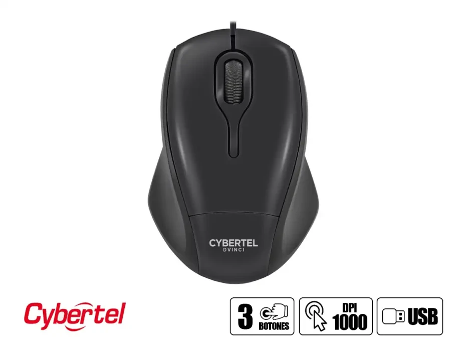Mouse Cybertel Dvinci Cyb M201 (cyb M201) Hasta 1000 Dpi, Negro