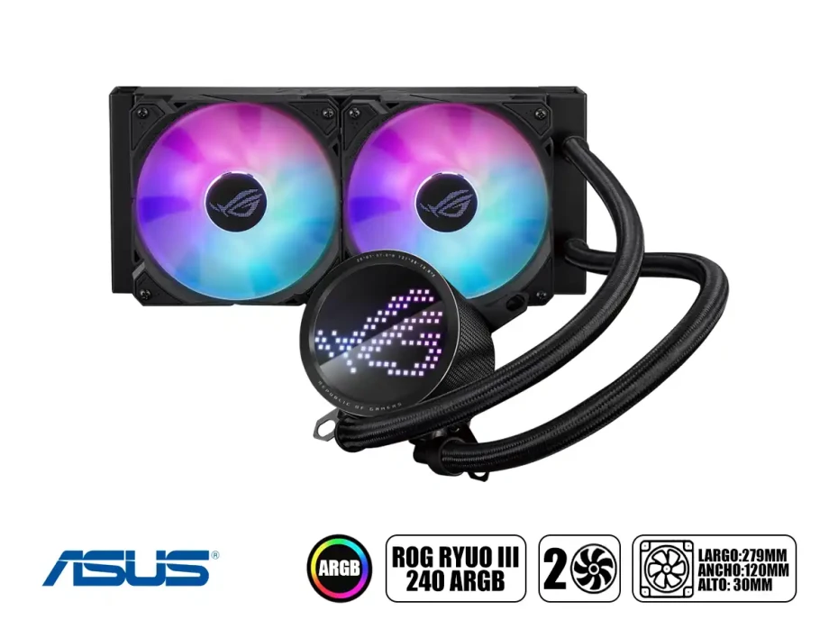 Sistema De Enfriamiento Liquido Asus Rog Rog-ryuo-iii-240-argb (90rc00j1-m0aay0) Ventiladores Argb