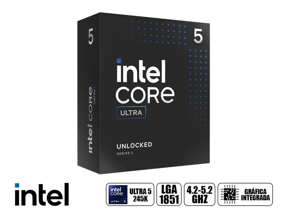 Procesador Intel Core Ultra 5 245k 4.2ghz Hasta 5.2ghz (bx80768245k) Lga 1851,&nbsp;14 Nucleos, C/grafica, S/cooler