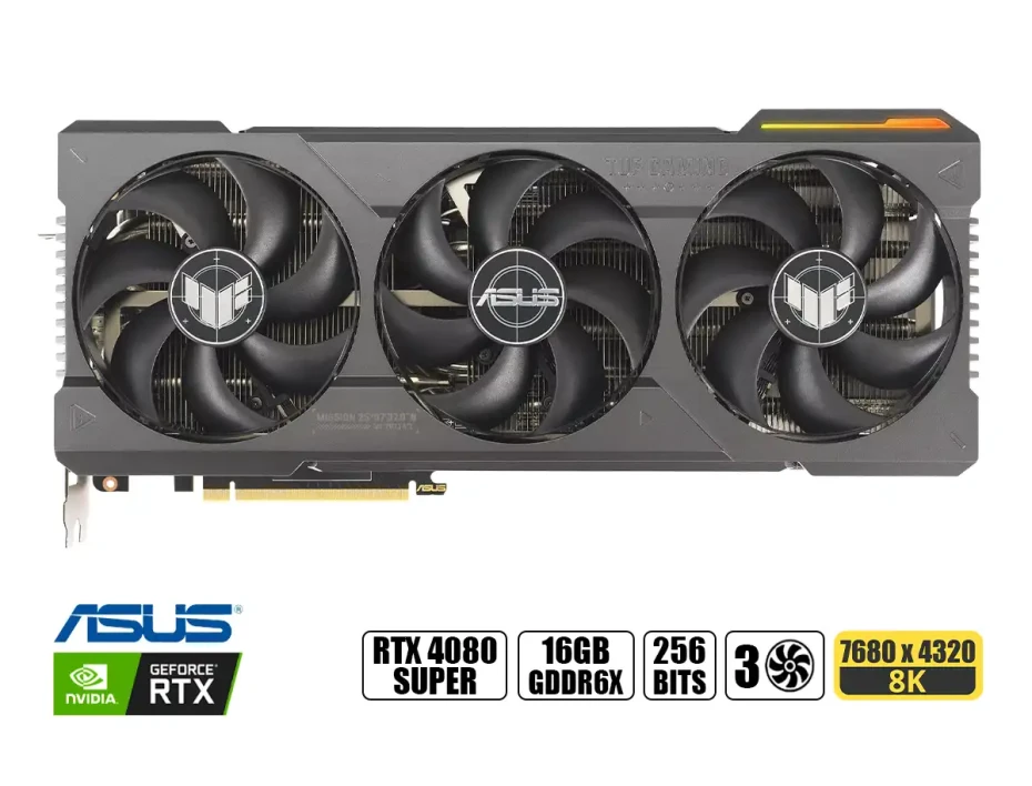 Tarjeta De Video Asus Rtx 4080 Super Tuf Gaming Oc 16gb Gddr6x (90yv0ka0-m0aa00) Geforce Nvidia 256 Bits, 3 Ventiladores