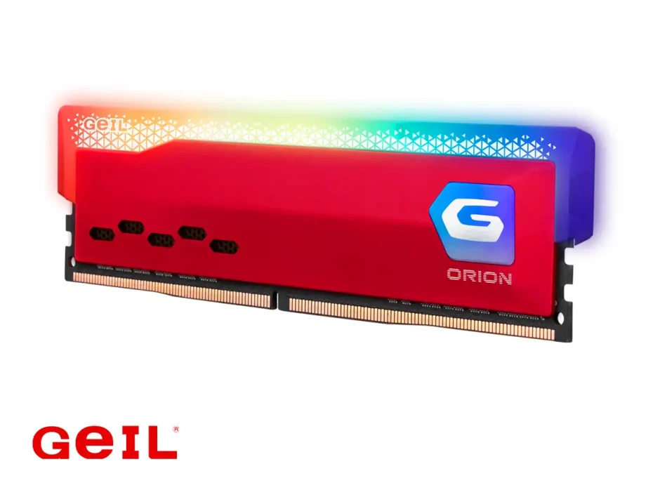 Memoria Ram Geil Ddr4 8gb Orion (gaosg48gb3000c16asc) 3000 Mhz, Rojo, Rgb