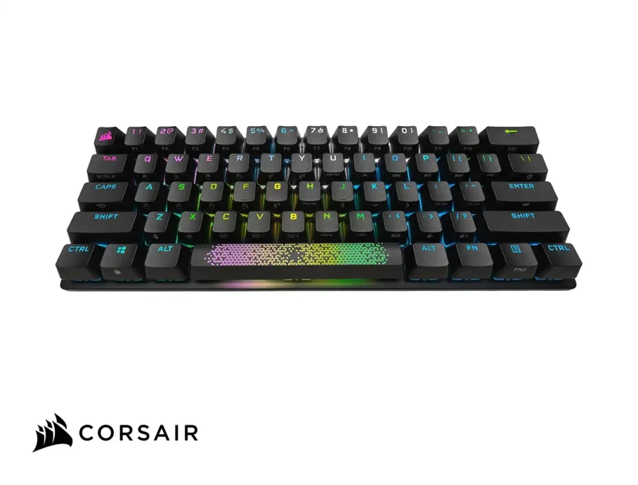 Teclado Gamer Inalambrico Corsair  K70 Rgb Pro Mini (ch-910951a-na) Mecanico, Bt 4.2 Y Multi Plataforma Color Negro
