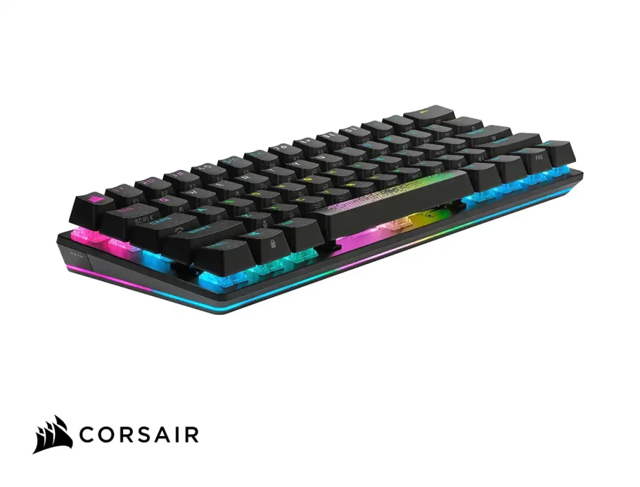Teclado Gamer Inalambrico Corsair  K70 Rgb Pro Mini (ch-910951a-na) Mecanico, Bt 4.2 Y Multi Plataforma Color Negro