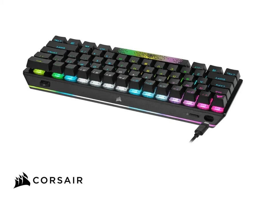 Teclado Gamer Inalambrico Corsair  K70 Rgb Pro Mini (ch-910951a-na) Mecanico, Bt 4.2 Y Multi Plataforma Color Negro