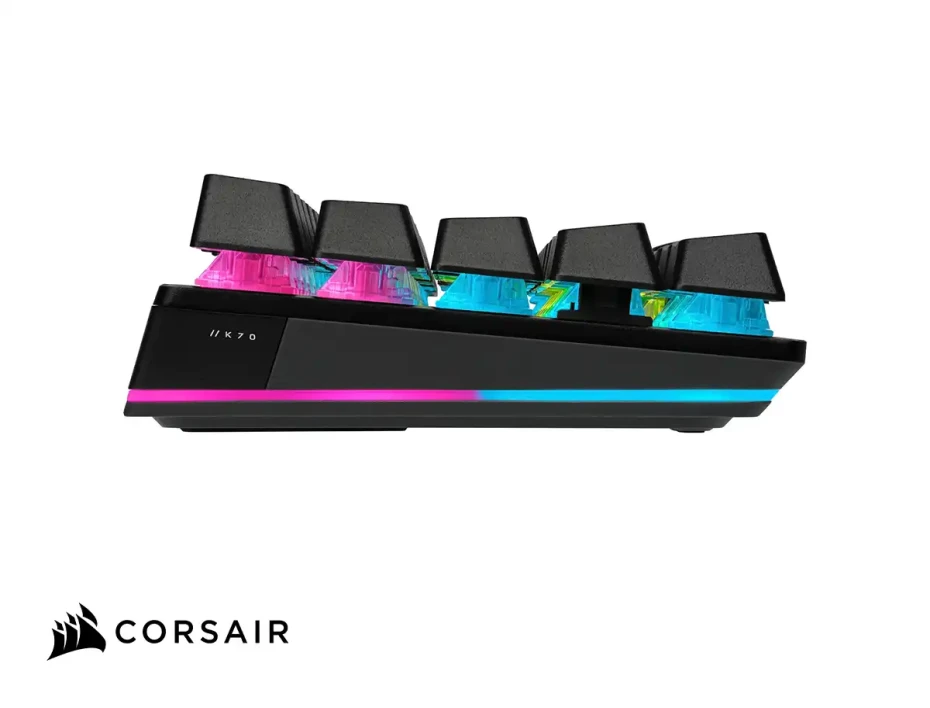 Teclado Gamer Inalambrico Corsair  K70 Rgb Pro Mini (ch-910951a-na) Mecanico, Bt 4.2 Y Multi Plataforma Color Negro