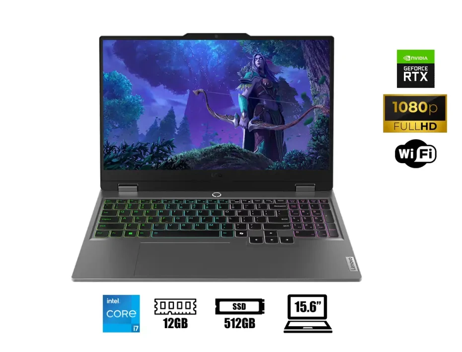 Laptop Lenovo Core I7-13650hx 15irx9 Loq Gaming (83dv00fhlm) 15.6" Fhd 144hz, Ram 12gb, Ssd 512, Rtx 3050 6gb, S/s, Esp, 13gen.