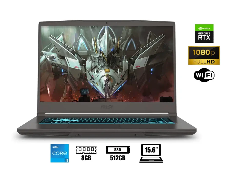 Laptop Msi Core I5-12450h Thin 15 Gaming B12udx-2224us (9s7-16r831-2224) 15.6" Fhd 144hz, Ram 8gb, Ssd 512gb, Nvidia Rtx 3050 6gb, Win11, Us
