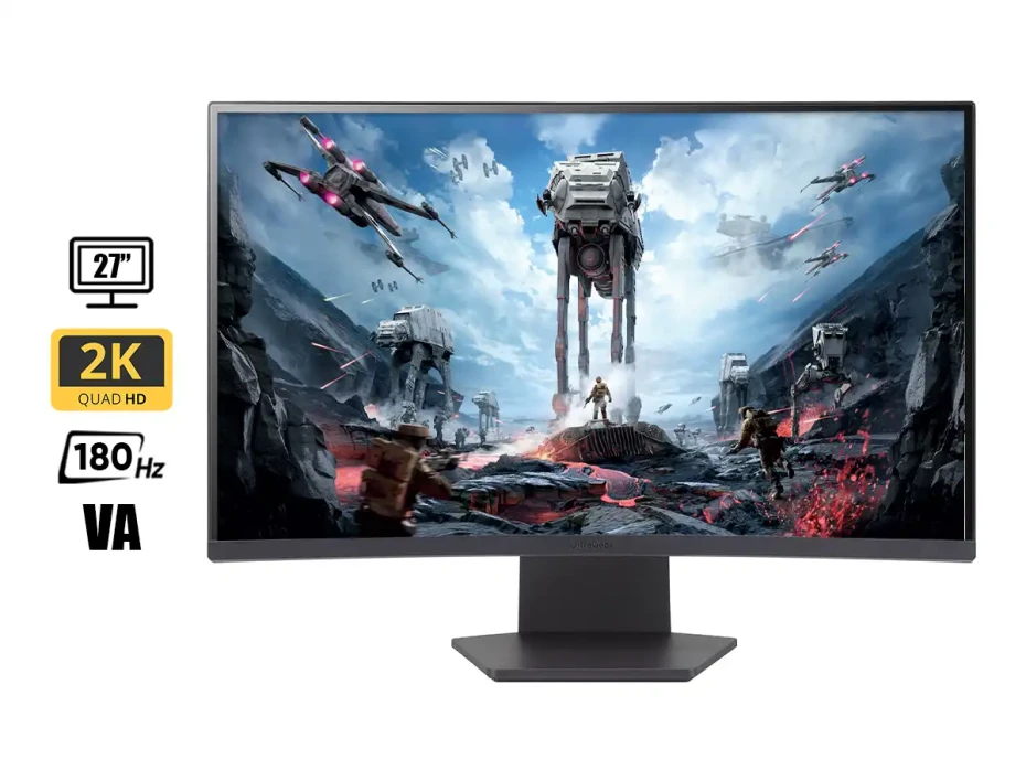 Monitor Lg 27 Pulgadas Ultragear 27gs60qc (27gs60qc-b) Gaming 180hz, 1ms, Freesync, 2k/qhd, Curvo, 2 Hdmi, 1 Displayport, Va