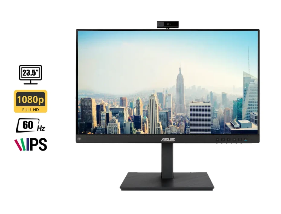 Monitor Asus 23.8 Pulgadas Be24eqsk (90lm05m1-b073b0) Frecuencia 60hz, Fhd, 5ms,1 Hdmi, 1 Dp, 1 Vga, Altavoces, Web Cam