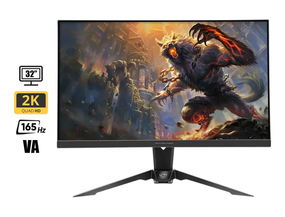 Monitor Asrock 32 Pulgadas Pg32qf2b (pg32qf2b) Gaming 165hz, 1ms, Freesync, 2k/qhd, 2 Hdmi, 1 Displayport, Va, Wifi 7, Altavoces