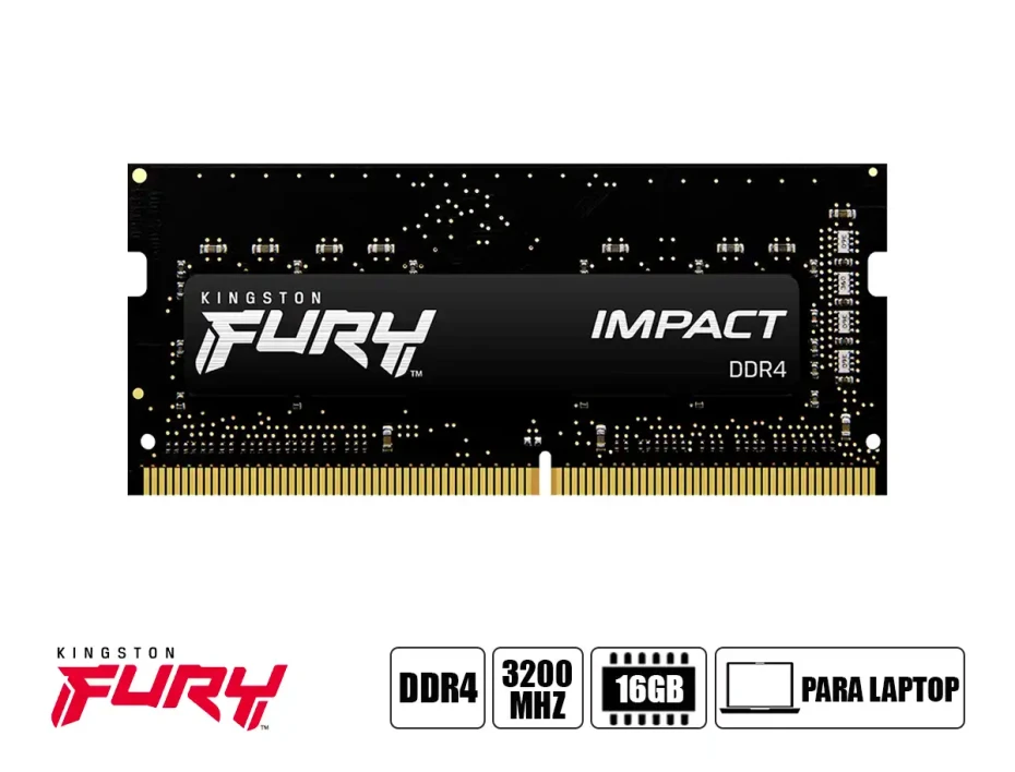 Memoria Para Laptop Sodimm Kingston Fury Ddr4 16gb Impact (kf432s20ib/16) 3200 Mhz
