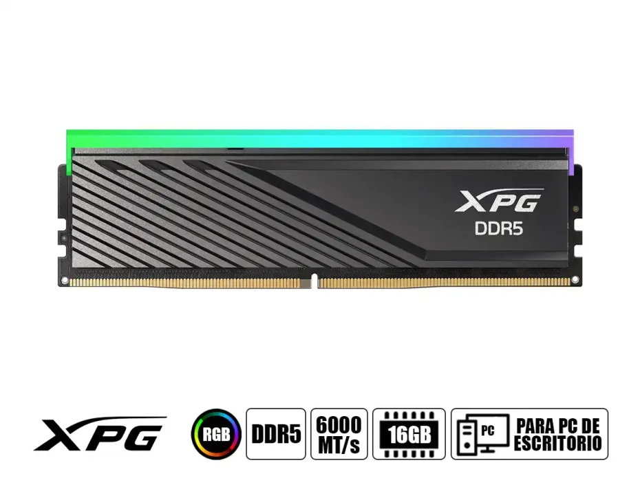 Memoria Ram Xpg Ddr5 16gb Lancer Blade Rgb (ax5u6000c3016g-slabrbk) 6000 Mt/s, Cl30, Negro