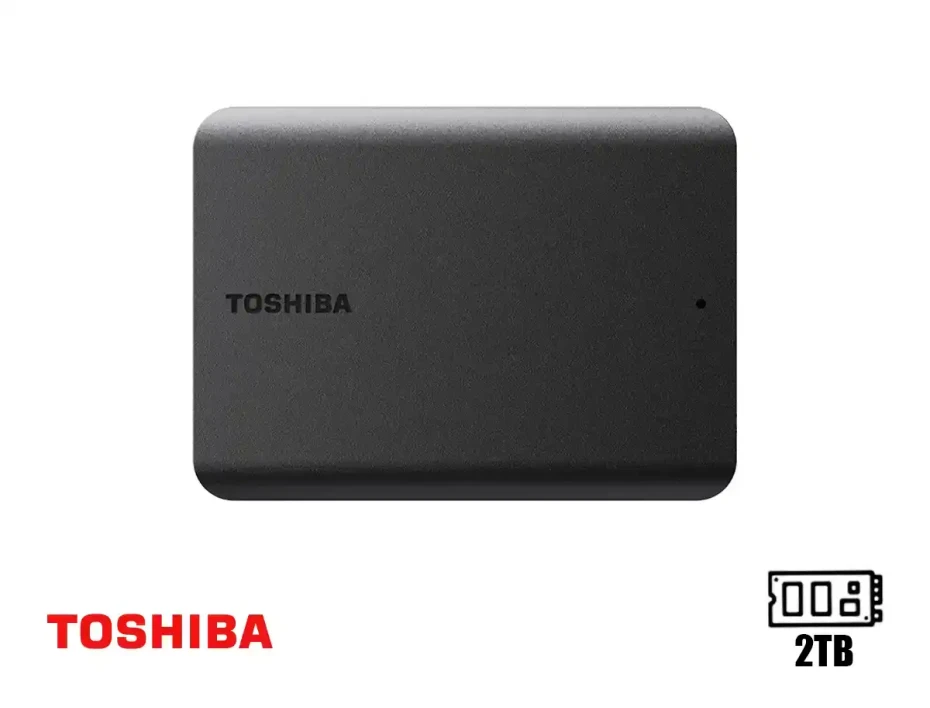 Disco Duro Externo Toshiba 2tb Canvio Basics (hdtb520xk3aa) Unidad De Almacenamiento Portable, Usb 3.0, Negro