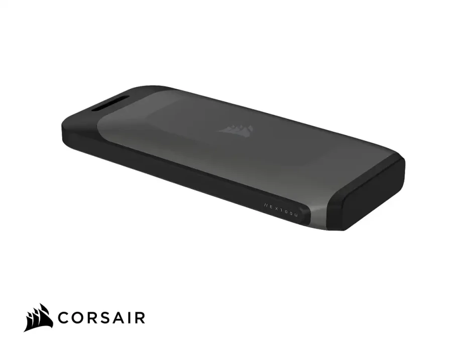 Disco Duro Externo Corsair 2tb Ssd Ex100u (cssd-ex100u2tb) Unidad De Almacenamiento Portable, Usb 3.2, Tipo C, Plata
