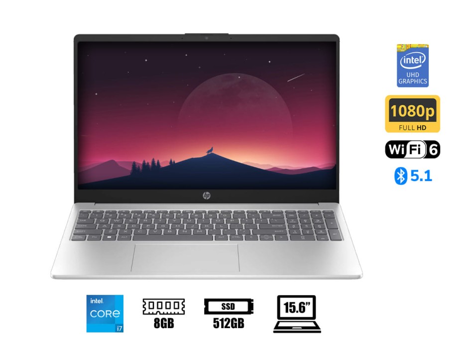 Laptop Hp Core I7-1355u 15-fd0008la (802p0la#abm) Pantalla 15.6" Fhd, Ram 8gb, Ssd 512gb, Win11 Home, 13gen.