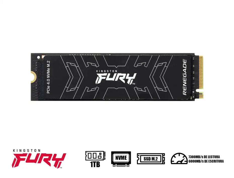 Unidad De Almacenamiento Ssd M.2 Pcie Kingston Fury 1tb Nvme Renegade, 2280 (sfyrs/1000g) 7300mb/s