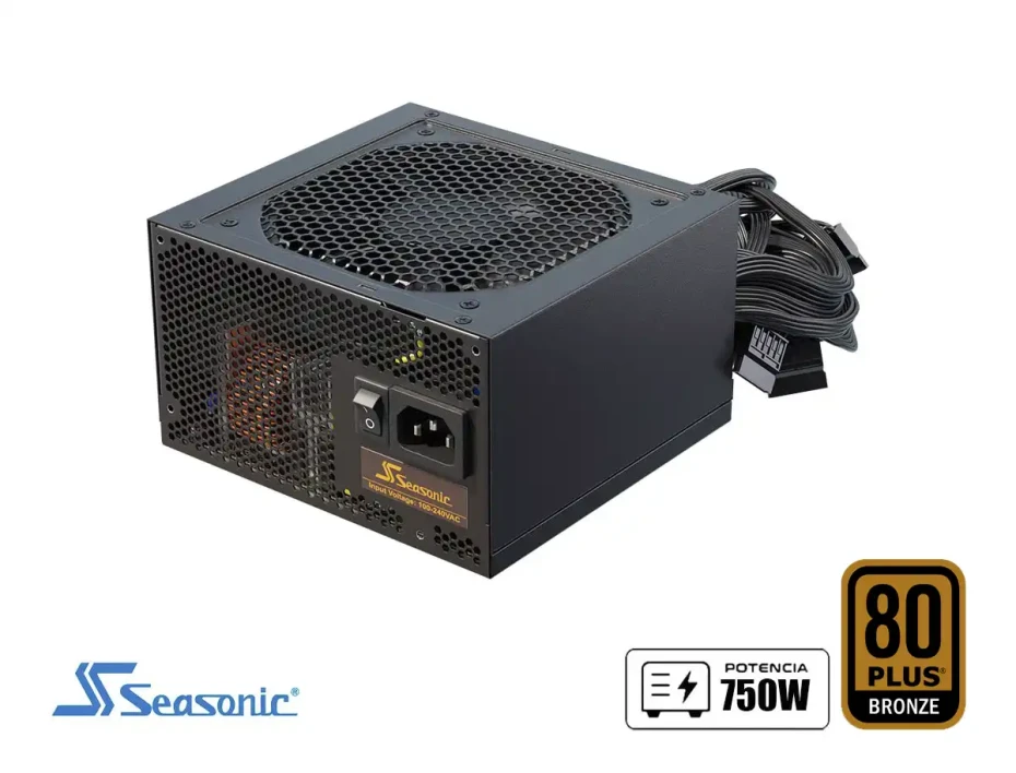 Fuente De Poder Seasonic 750w B12 Bc (a751bcafh) Atx, 80 Plus Bronze, No Modular, Negro