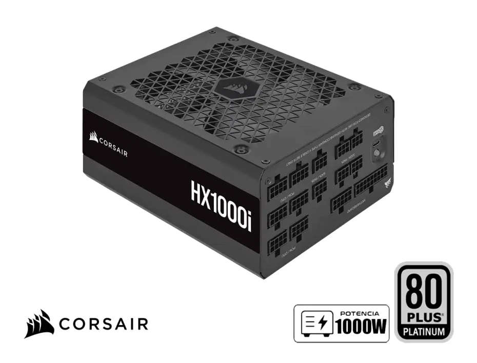 Fuente De Poder Corsair 1000w Hx1000i (cp-9020259-na) Atx, 80 Plus Platinum, Modular, Negro