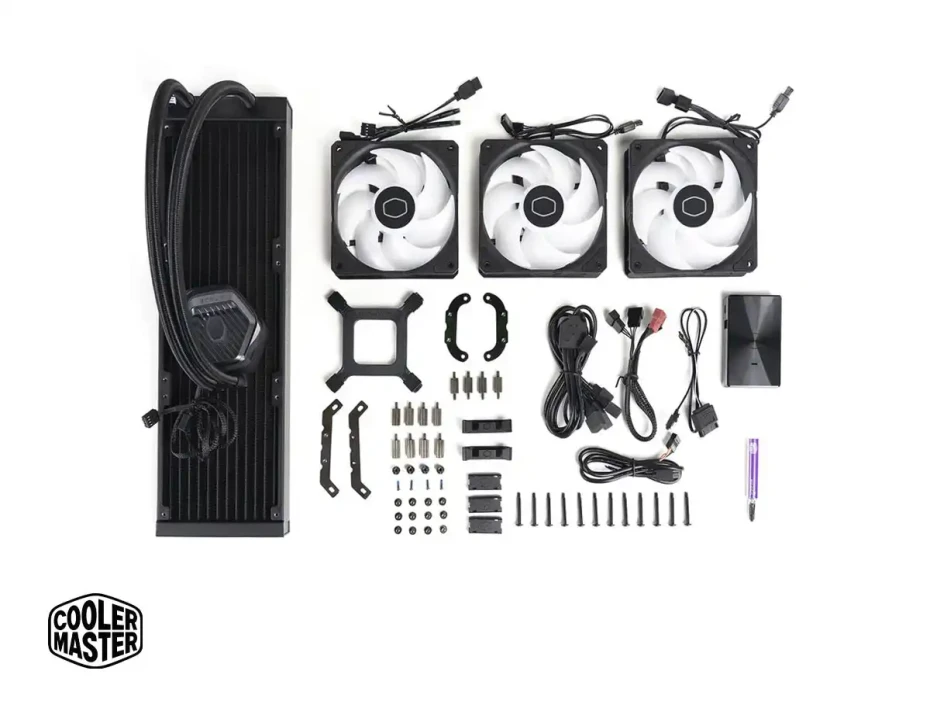 Sistema De Enfriamiento Liquido Cooler Master Masterliquid 360 Atmos (mlx-d36m-a25pz-r1) 3 Ventiladores, 360mm, Led Argb