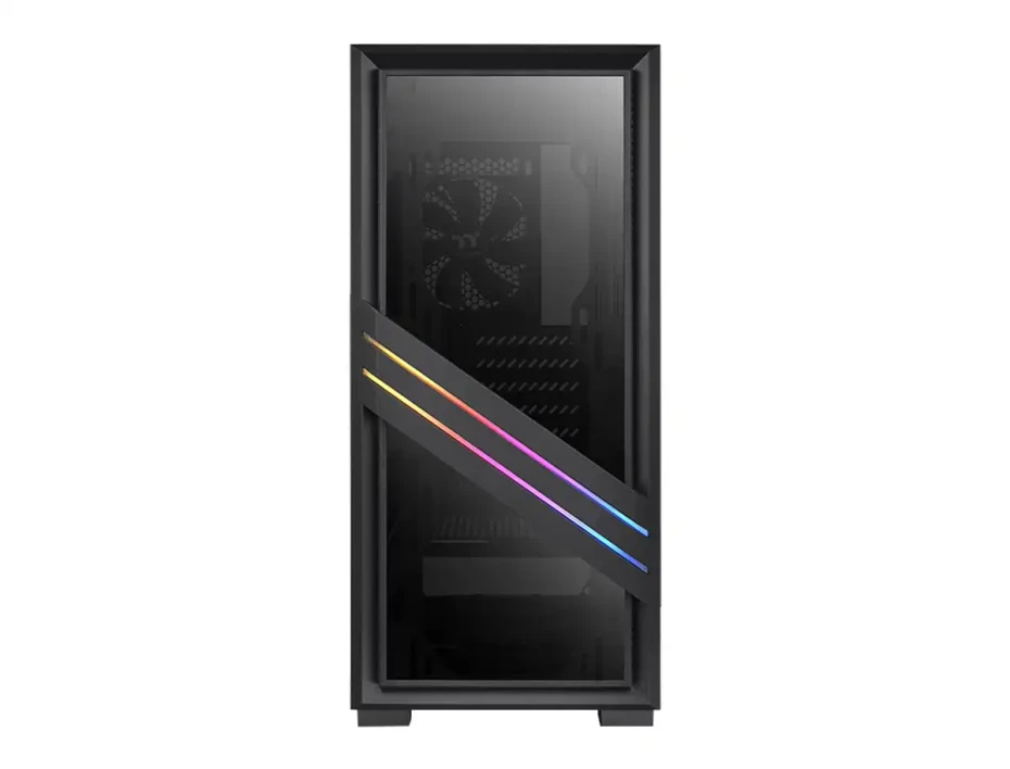Case Thermaltake Versa T35 Tg Fuente 600w (ca-3r7-60m1wu-00) Paneles De Vidrio, 1 Ventilador, Led Rgb, Negro