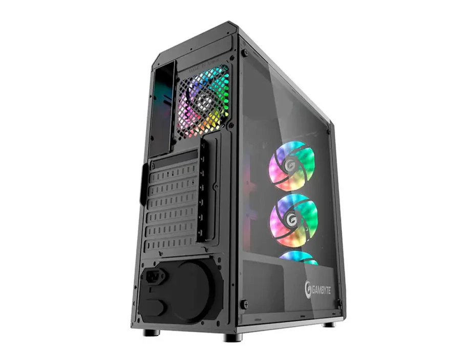 Case Gambyte Furius Fuente 650w (cf-furius) Panel De Vidrio, 4 Ventiladores, Led Argb, Negro