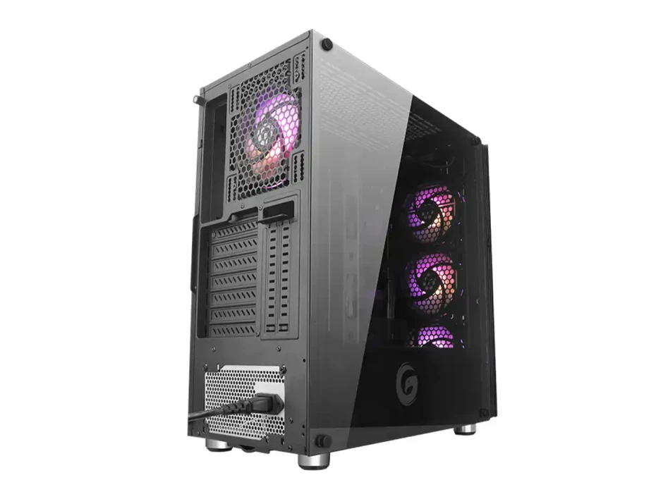 Case Gambyte Xlayer Fuente 650w (xlayer) Panel De Vidrio, 4 Ventiladores, Led Argb, Negro