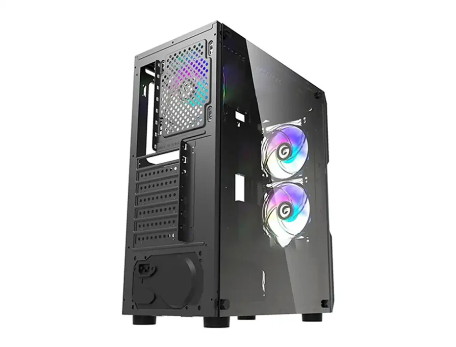 Case Gambyte Zektor Fuente 650w (650w-zektor) Panel De Vidrio, 4 Ventiladores, Led Argb, Negro