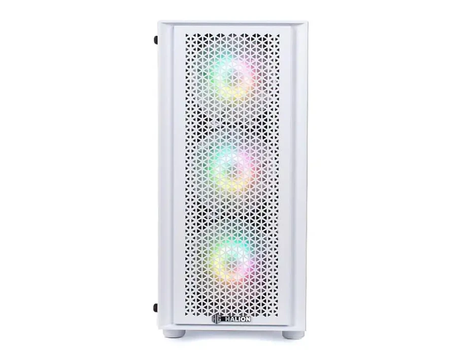 Case Halion Scarlet Fuente 550w (ha-scarlet W550w) Panel De Vidrio, 3 Ventiladores, Led Rgb, Blanco