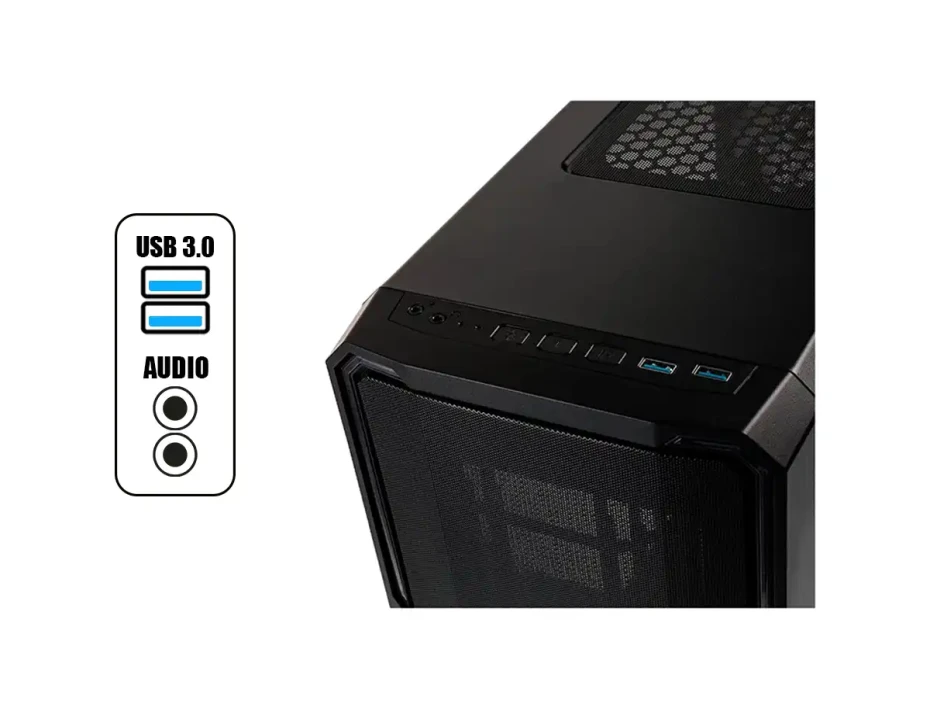 Case Bitfenix Enso Mesh Blk S/fuente (bfc-esm-150-kkwgk-4a) Panel De Vidrio, 2 Ventiladores, Led Rgb, Negro